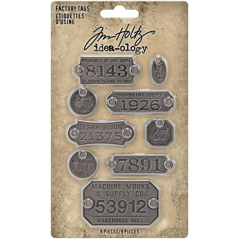 Tim Holtz Idea-Ology Factory Tags 9Pc, TH94039