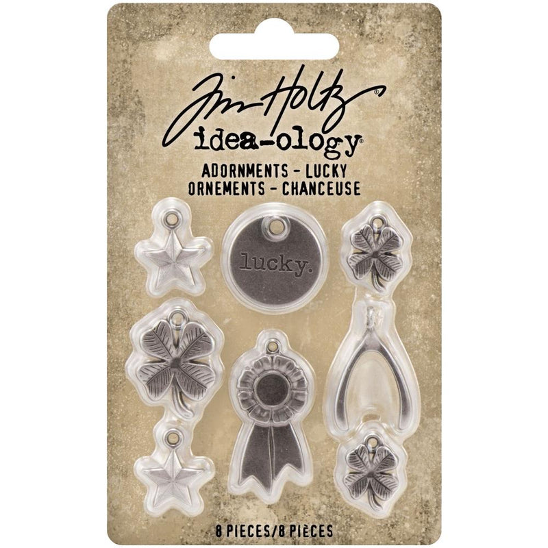 Tim Holtz Idea-ology Lucky Metal Adornments 8Pc, TH94131
