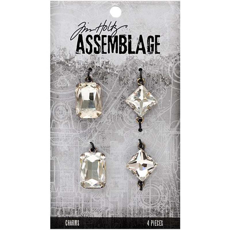 Tim Holtz Assemblage Charms 4Pc - Faceted Gems, THA20029