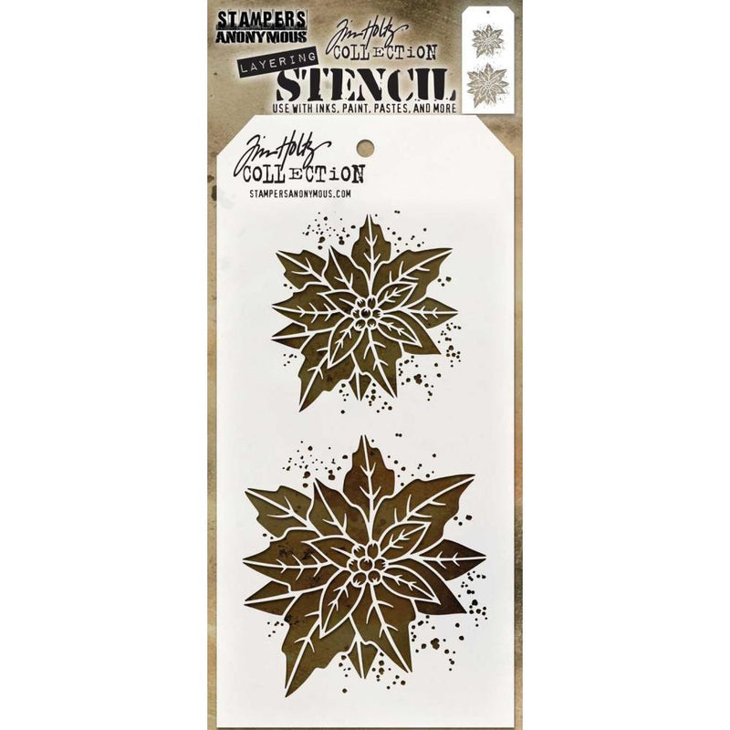 Stampers Anonymous Layering Stencil - Poinsettia Duo, THS153 Designer: Tim Holtz