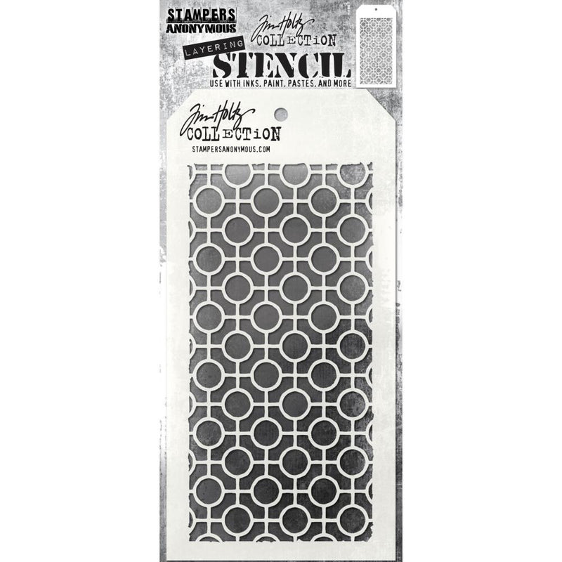 Stampers Anonymous - Tim Holtz Layering Stencil - Linked Circles, THS159