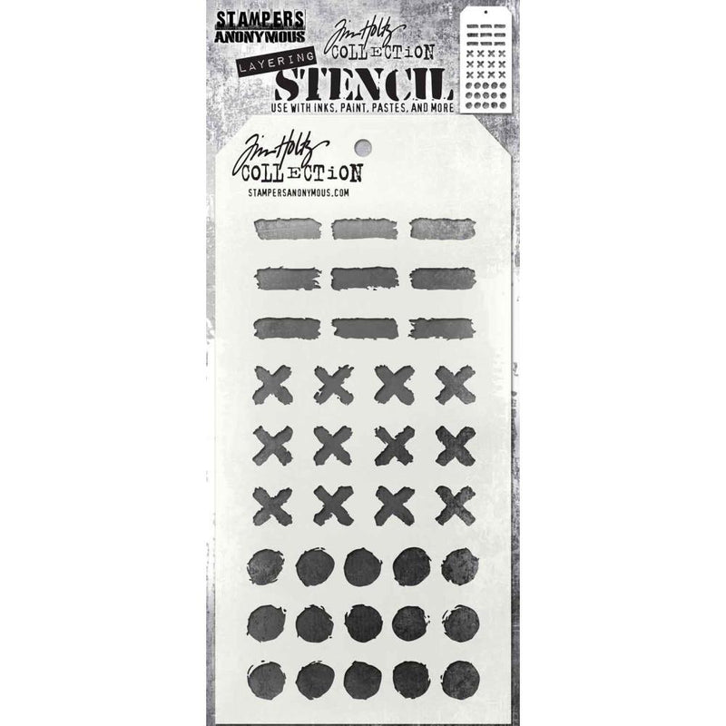 Stampers Anonymous - Tim Holtz Layering Stencil - Markings, THS160