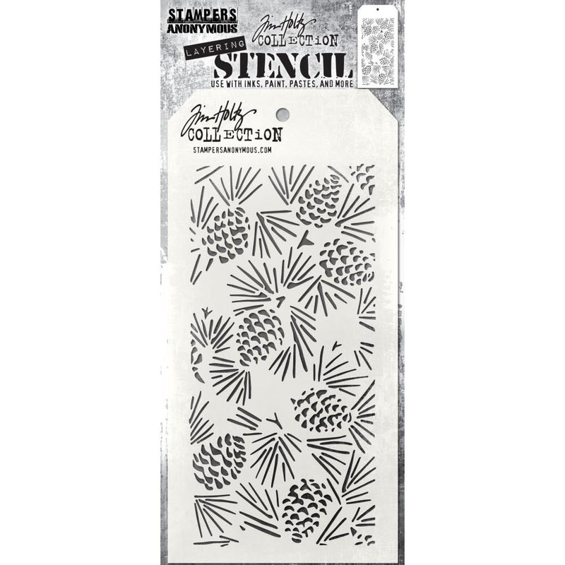 Stampers Anonymous - Tim Holtz Layering Stencil - Pinecones, THS164