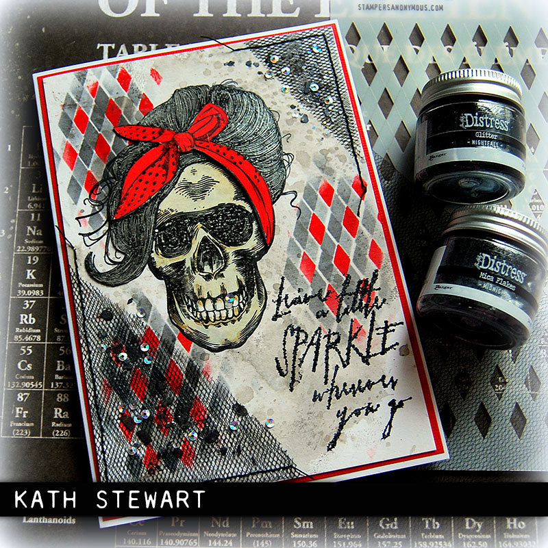 Stampers Anonymous Layering Stencil - Harlequin, THSM02 by: Tim Holtz