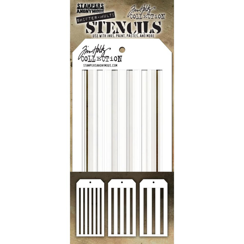 Stampers Anonymous Layering Stencil - Shifter Stripes, THSM03 by: Tim Holtz