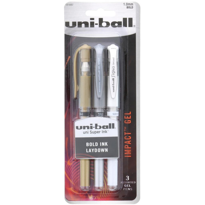 Uni-Ball Gel Impact Pen 3Pc, UB191997