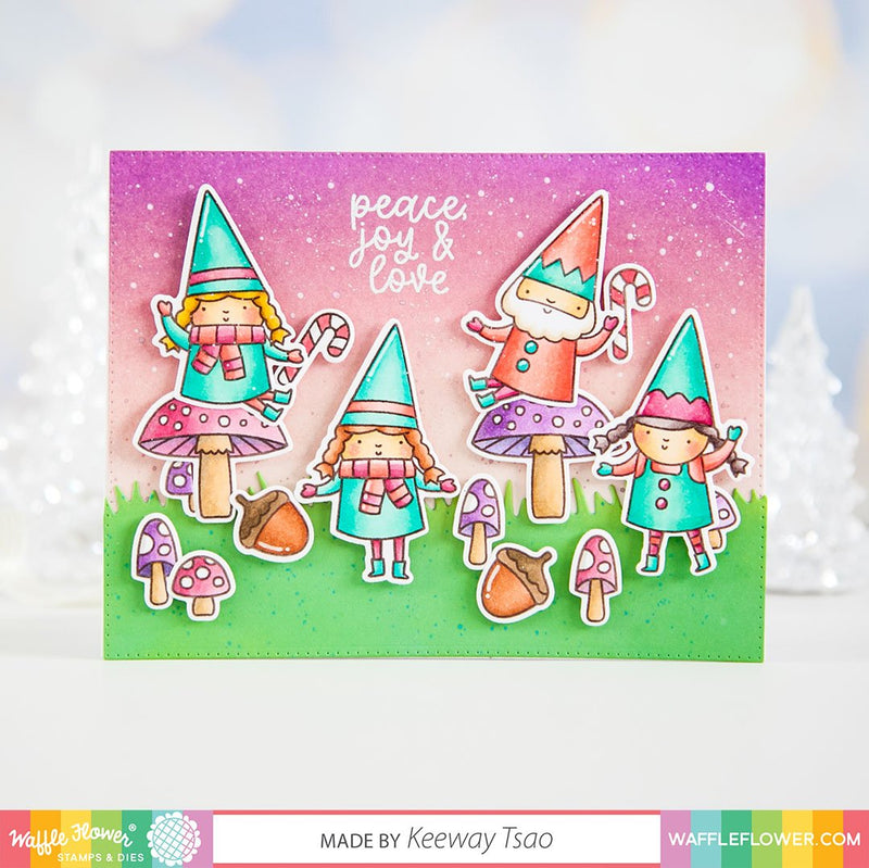 Waffle Flower Stamp & Die Combo - Happy Gnomes, 420013 WAS $34.00