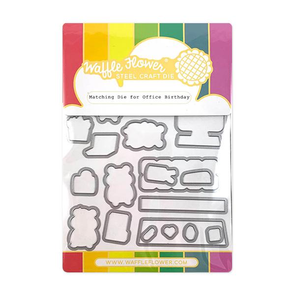 Waffle Flower Stamp & Die Combo - Office Birthday, WFC234 WAS $30.00