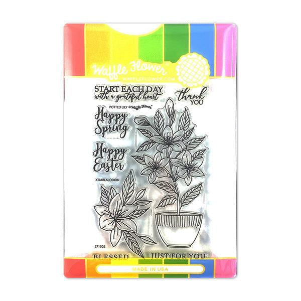 Waffle Flower Stamp & Die Combo - Potted Lily , WFC302 WAS $34.00