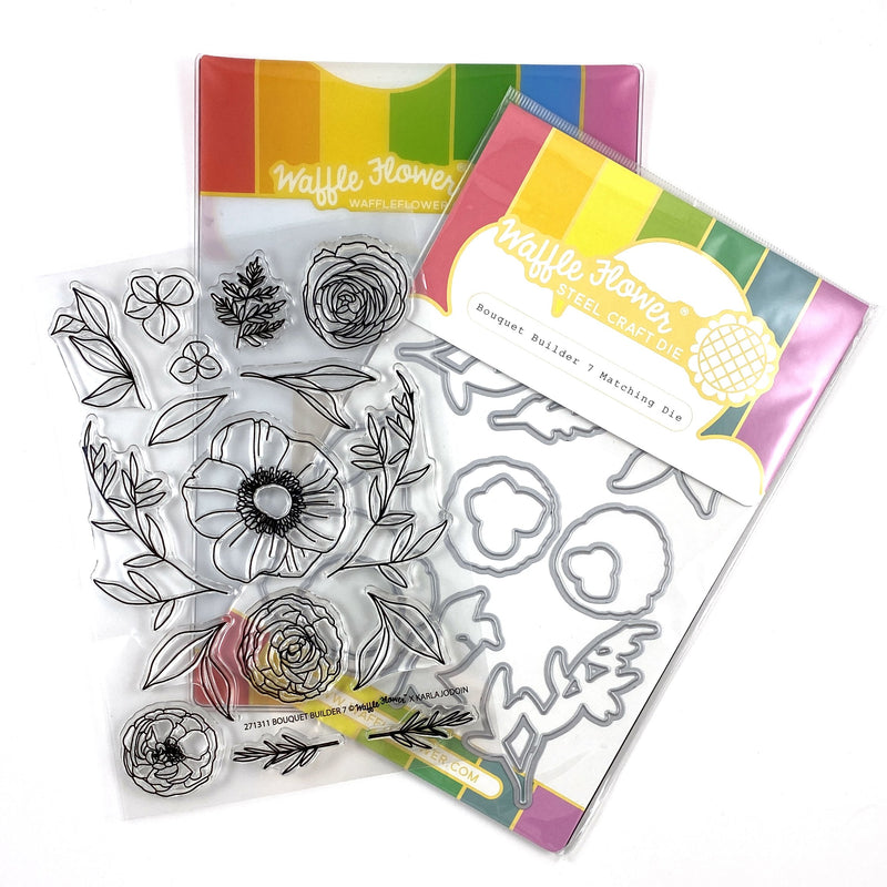 Waffle Flower Stamp & Die Combo - Bouquet Builder 7, WFC311 WAS $42.00