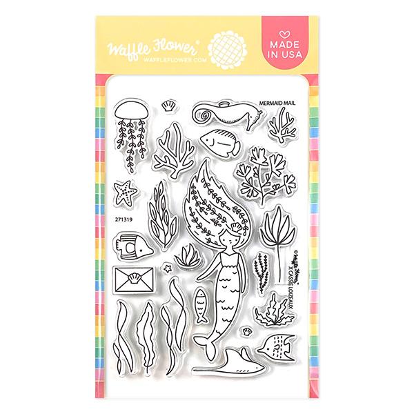 Waffle Flower Stamp & Die Combo - Mermaid Mail, WFC319 WAS $36.00
