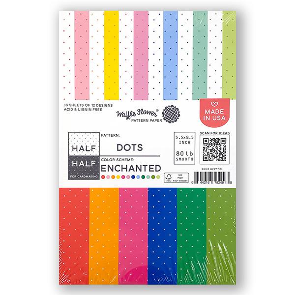 Waffle Flower Half-Half Dots - Enchanted Paper Pad, WF130 WAS $10.00