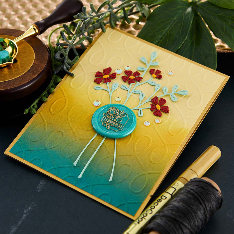 Spellbinders Brass Wax Seal with Handle - Framed Congrats, WS-010