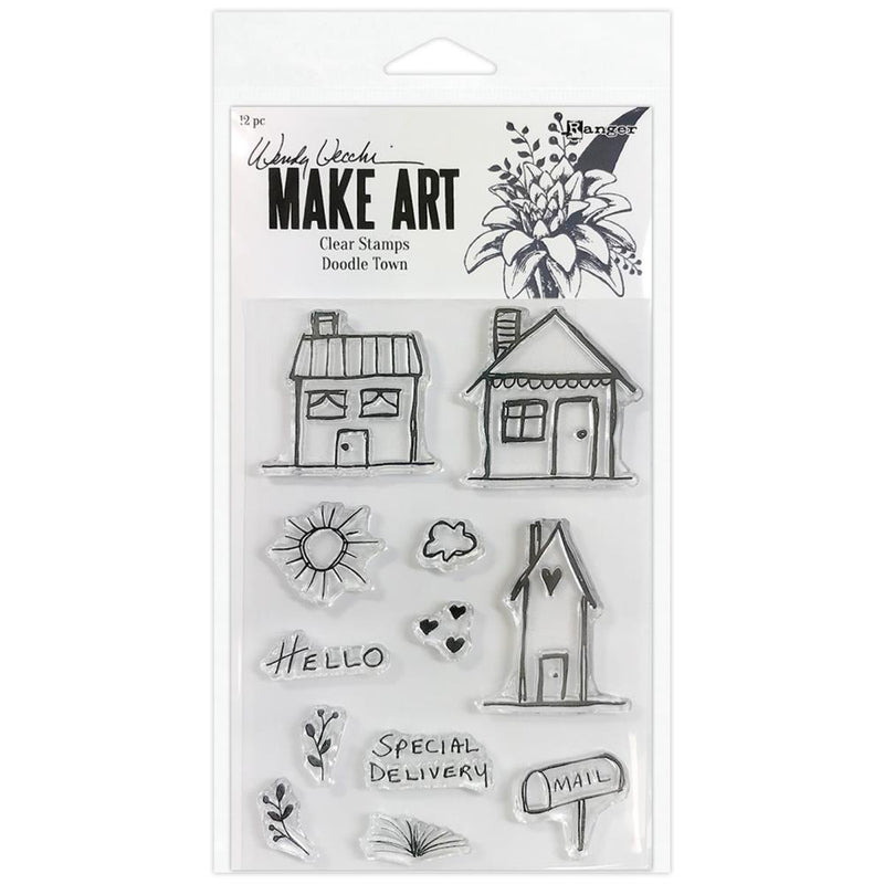 Wendy Vecchi Make Art Clear Stamps - Doodle Town, WVB8104