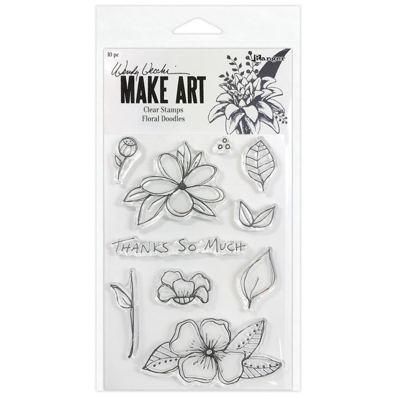 Wendy Vecchi Make Art Clear Stamps - Floral Doodles, WVB8105