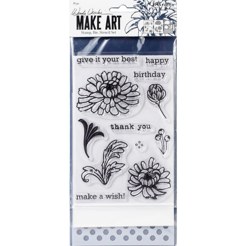 Wendy Vecchi Make Art Stamp, Die & Stencil Set - Thank You, WVZ70108