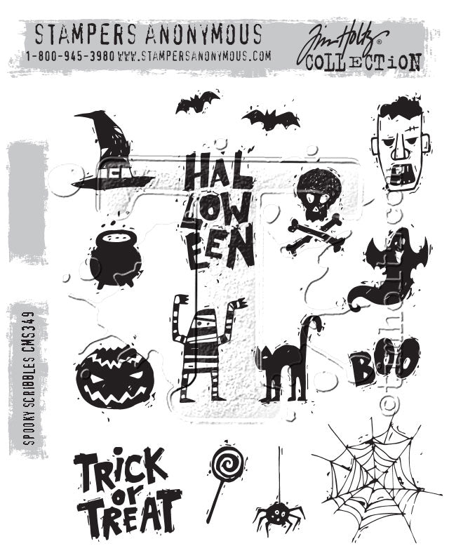 Stampers Anonymous Stamp Set - Spooky Scribbles, CMS349 Designed by: Tim Holtz