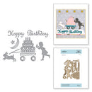Spellbinders Shapabilities Etched Dies - Happy by Sharyn Sowell - Sending A Happy Birthday, S4-1003
