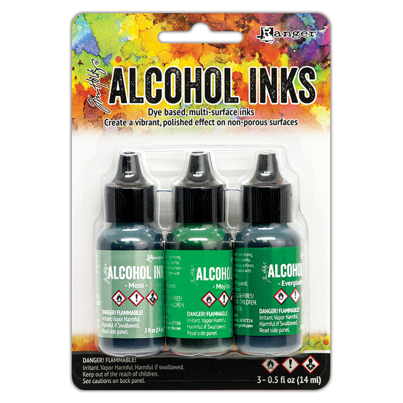 Tim Holtz Alcohol Ink .5oz, 3Pk - Mint/Green Spectrum, TAK69652